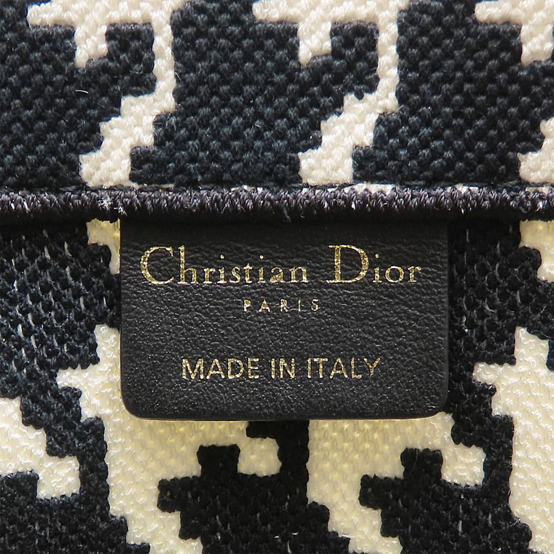 Dior Medium Toile Houndstooth brodé Book Cabas