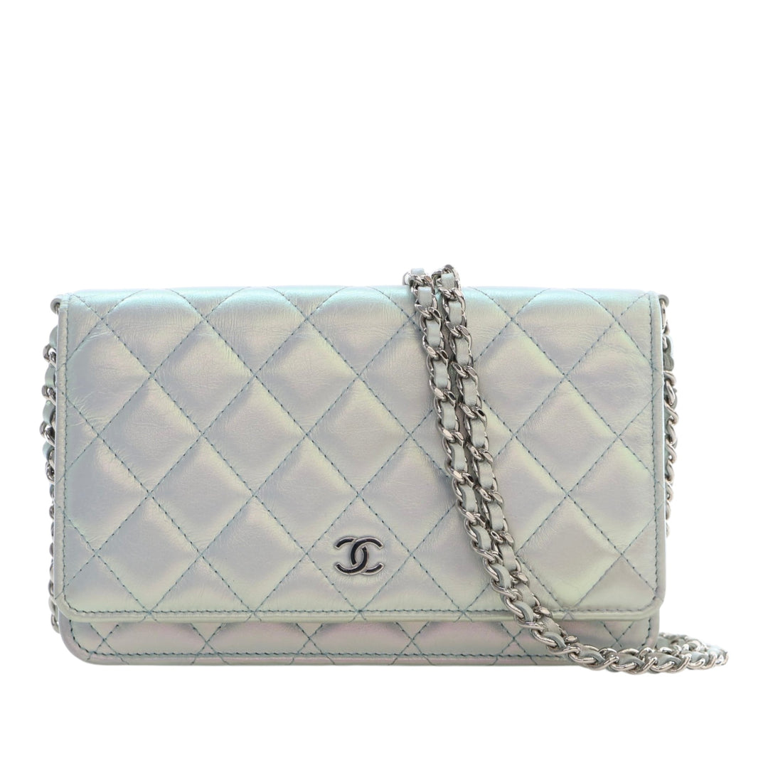 Chanel CC Matelassé Iridescent Cuir d’agneau Wallet on Chain