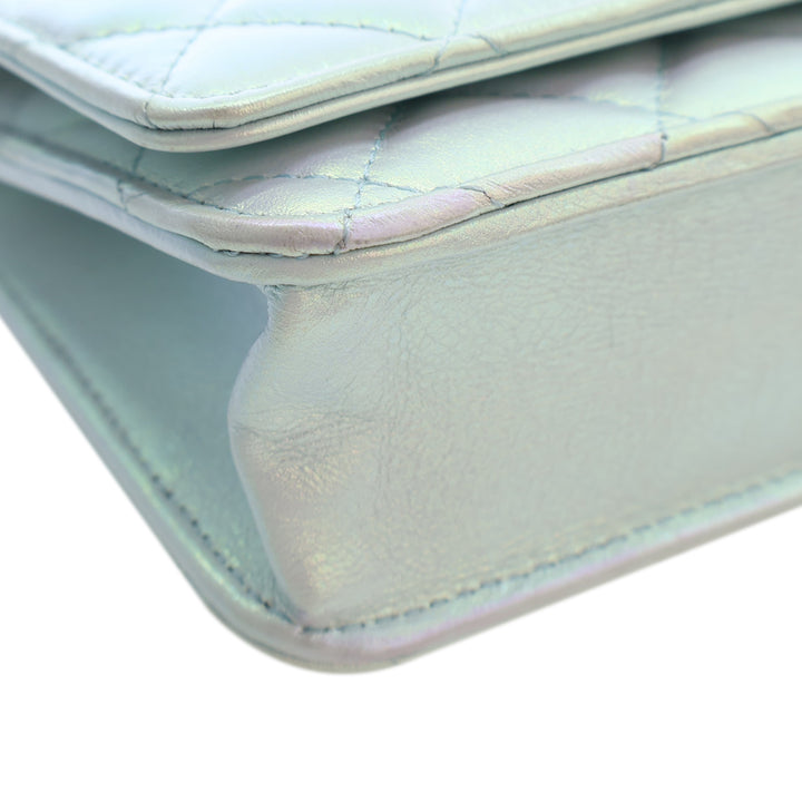 Chanel CC Matelassé Iridescent Cuir d’agneau Wallet on Chain