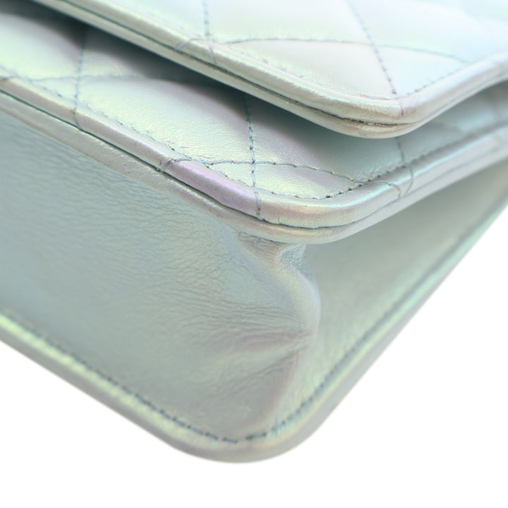 Chanel CC Matelassé Iridescent Cuir d’agneau Wallet on Chain
