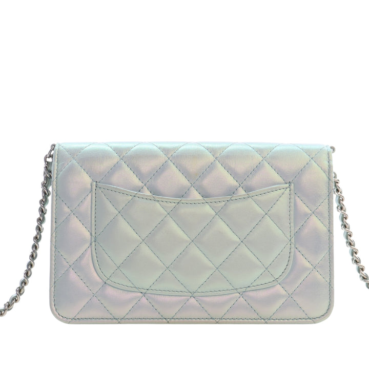 Chanel CC Matelassé Iridescent Cuir d’agneau Wallet on Chain