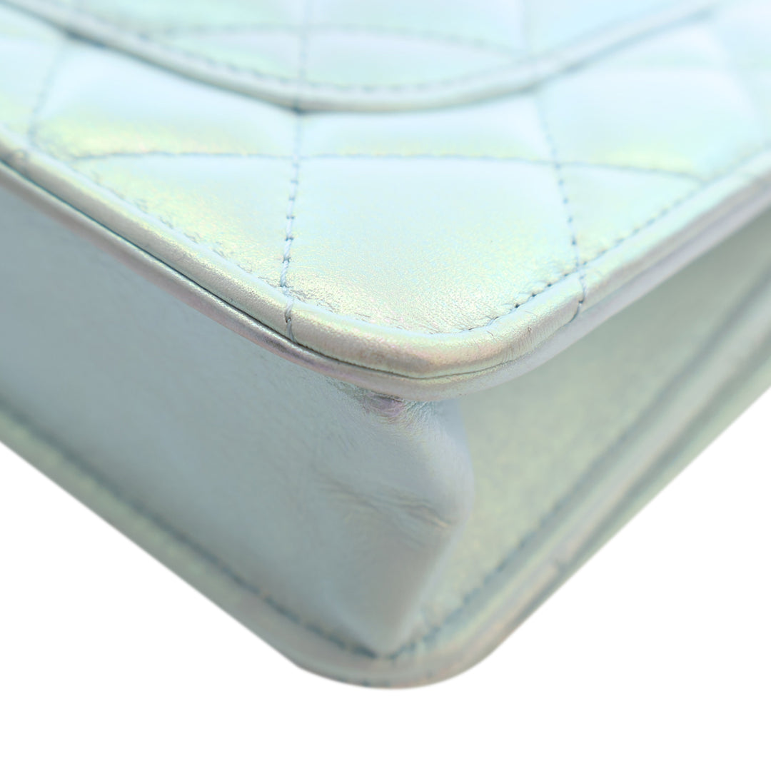 Chanel CC Matelassé Iridescent Cuir d’agneau Wallet on Chain