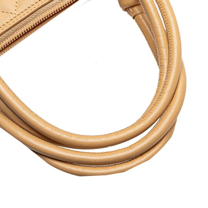 Chanel Matelassé Cambon Ligne Plat Cabas Cuir d'agneau Marron