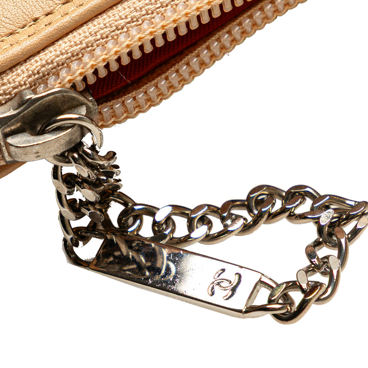 Chanel Matelassé Cambon Ligne Plat Cabas Cuir d'agneau Marron