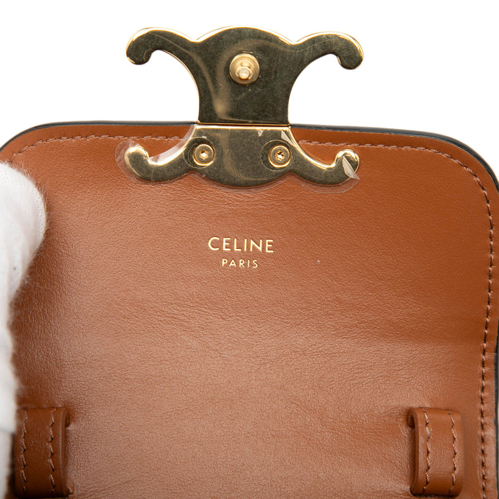 Celine Mini Triomphe Coated Toile Claude Sac porté croisé