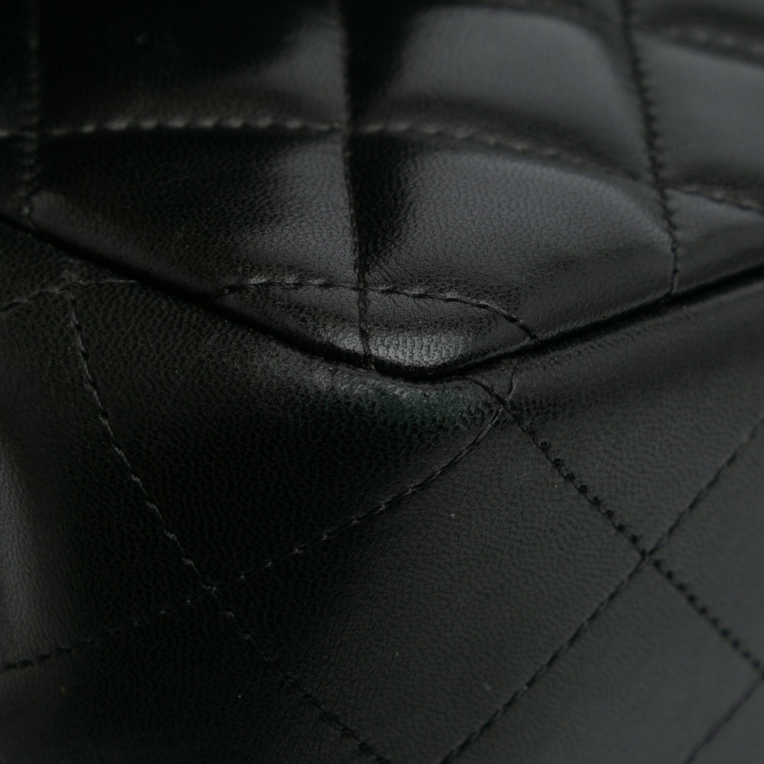 Jumbo Classic Lambskin Double Flap Black - Gaby Paris