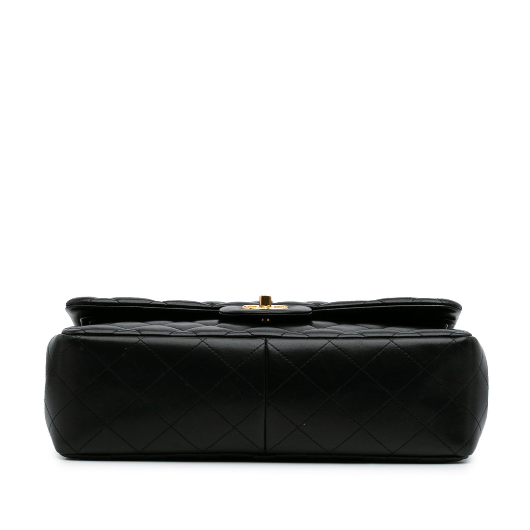 Jumbo Classic Lambskin Double Flap Black - Gaby Paris