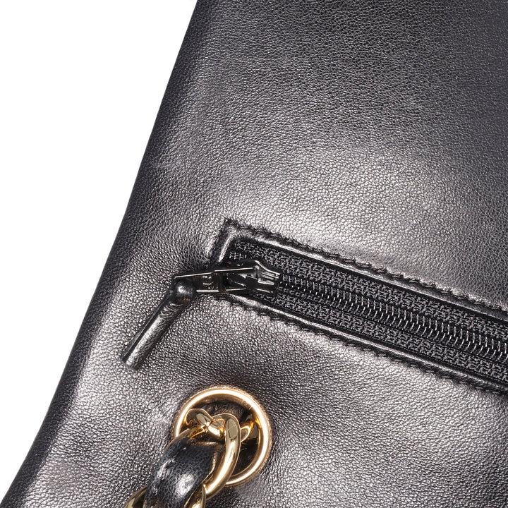 Jumbo Classic Lambskin Double Flap Black - Gaby Paris