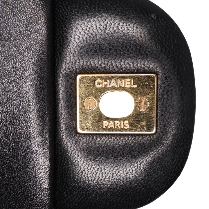 Jumbo Classic Lambskin Double Flap Black - Gaby Paris