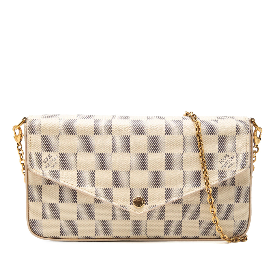 Louis Vuitton Pochette Felicie Damier Azur Blanc – vue principale – GABY PARIS