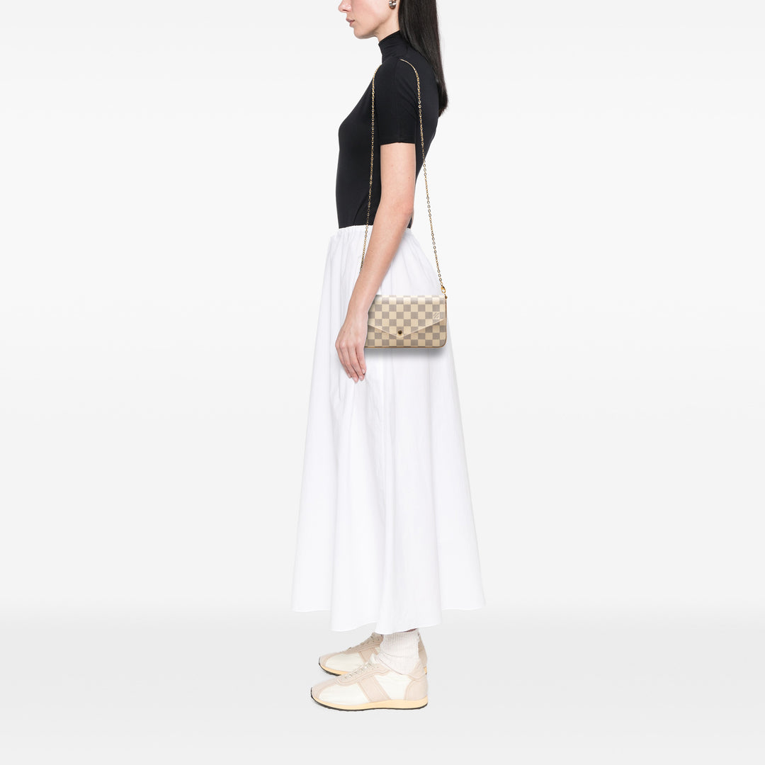 Louis Vuitton Pochette Felicie Damier Azur Blanc – vue 6 – GABY PARIS