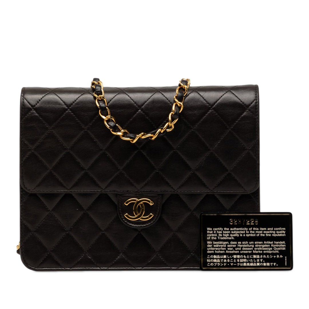 Chanel Small CC Matelassé Cuir d’agneau Simple rabat