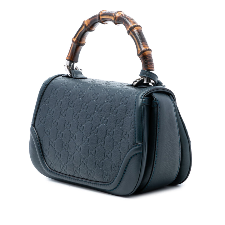 Guccissima New Bamboo sac à Moyen Bleu