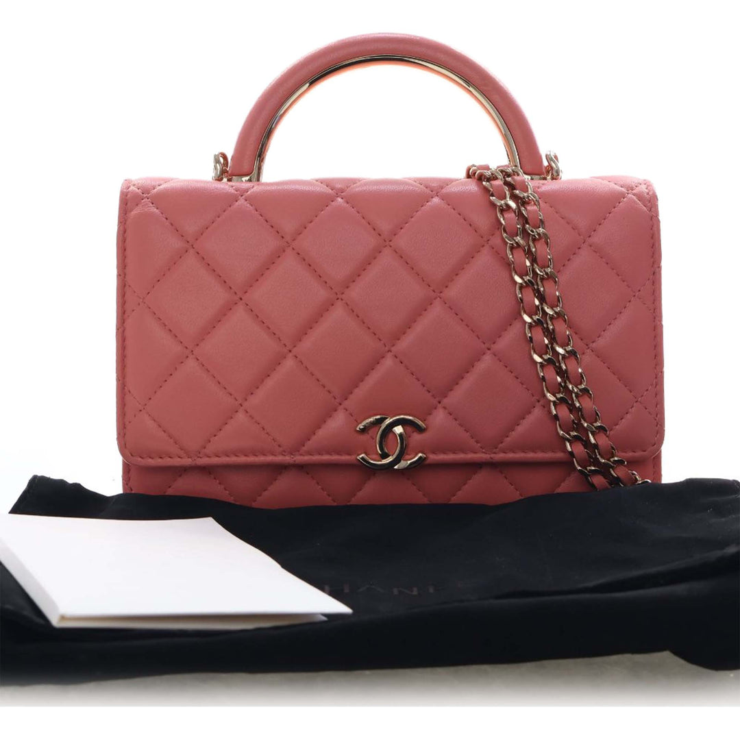 Chanel CC Matelassé Cuir d’agneau anse supérieure à rabat