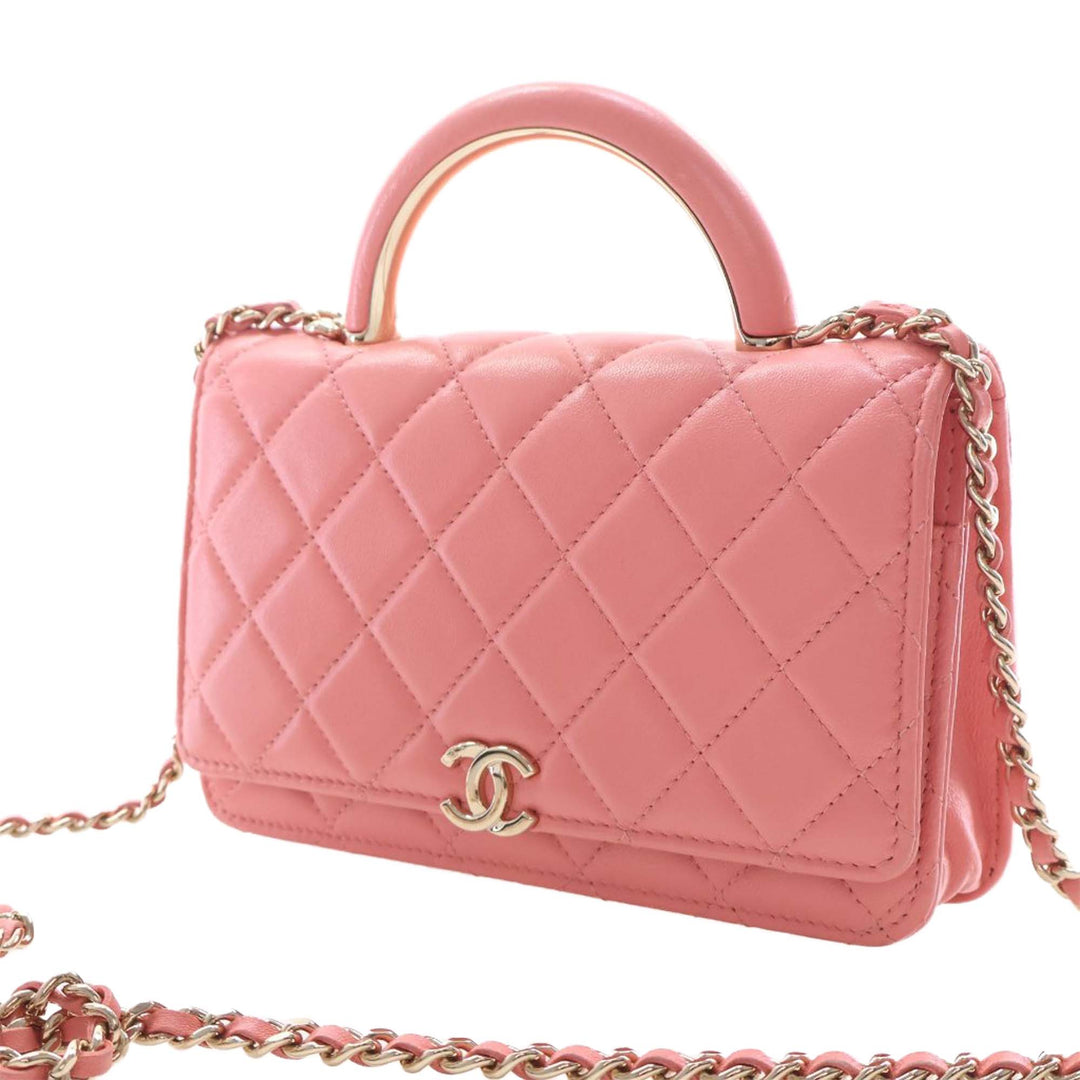 Chanel CC Matelassé Cuir d’agneau anse supérieure à rabat