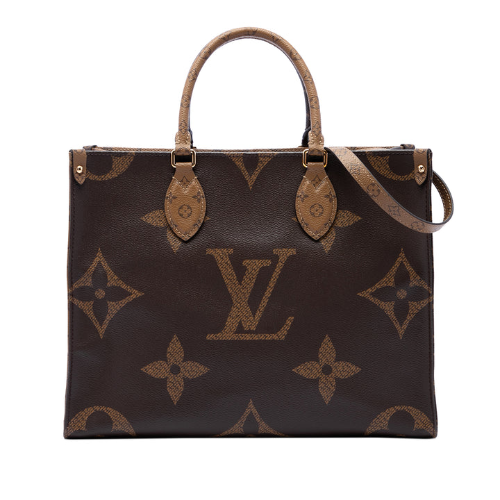Louis Vuitton Giant OnTheGo MM Monogram Reverse Marron – vue principale – GABY PARIS