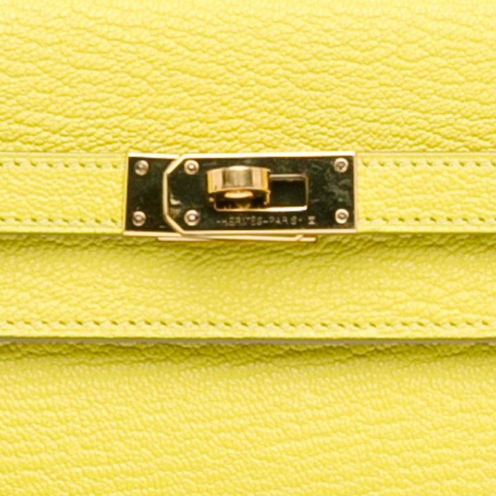 Hermès Chevre Mysore Kelly To Go Wallet Yellow - GABY PARIS