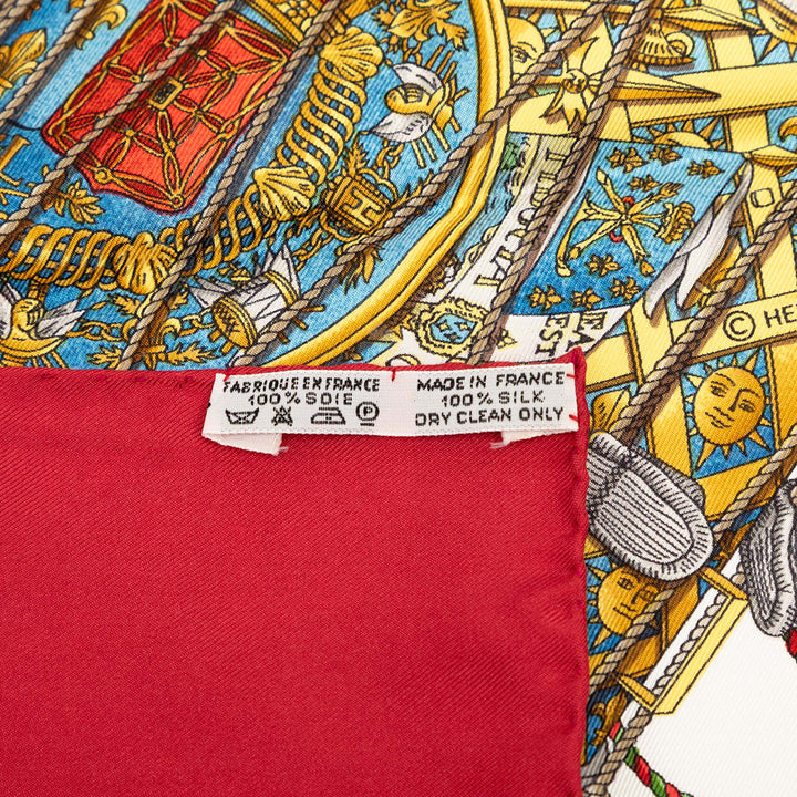 Hermès Les Tambours Soie Foulard 90 Multi