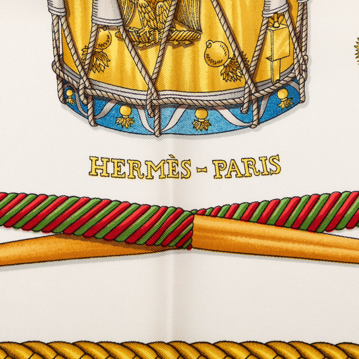 Hermès Les Tambours Soie Foulard 90 Multi