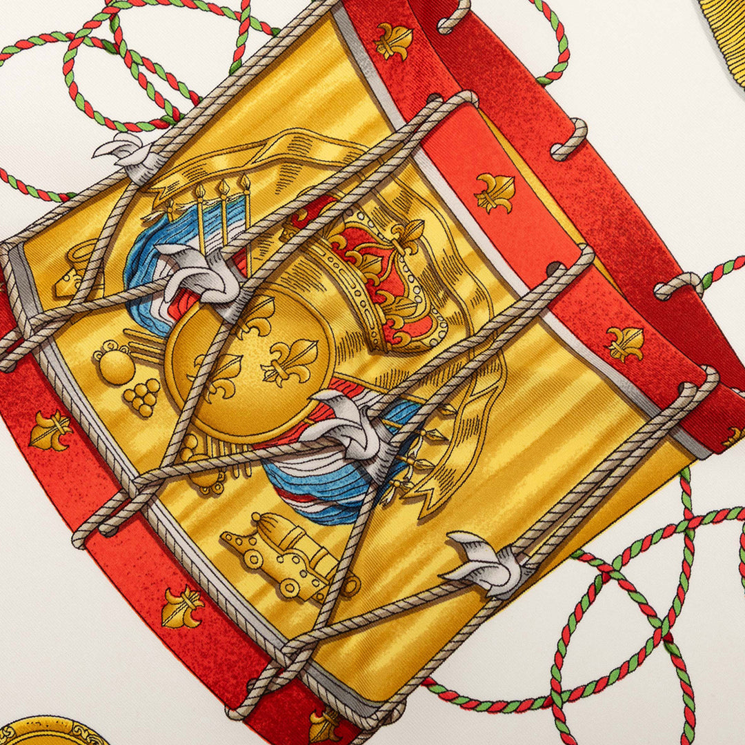 Hermès Les Tambours Soie Foulard 90 Multi