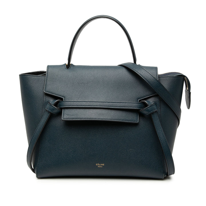 Celine Ceinture grainé Micro Cuir de veau grainé Bleu – vue principale – GABY PARIS