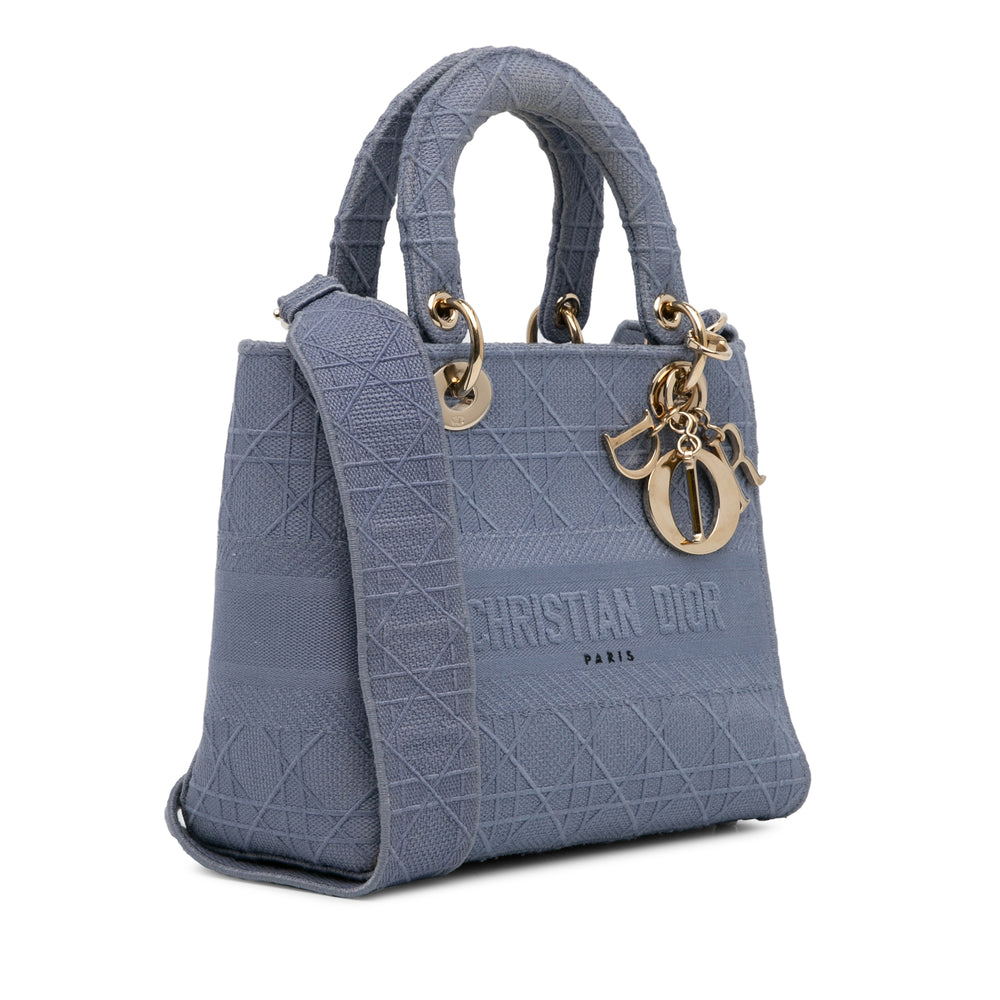 Medium Cannage Lady D-Lite Blue - Gaby Paris