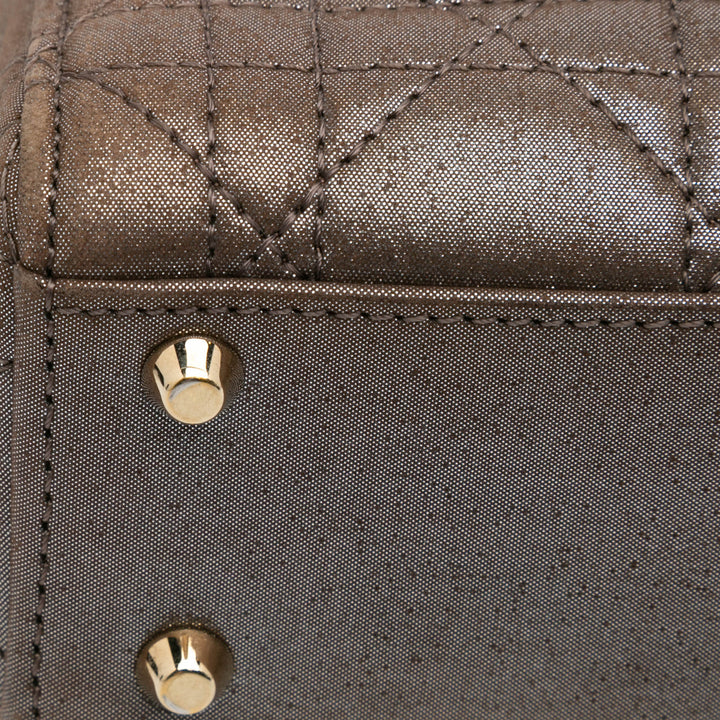 Mini Metallic Calfskin Cannage Lady Dior Brown - Gaby Paris