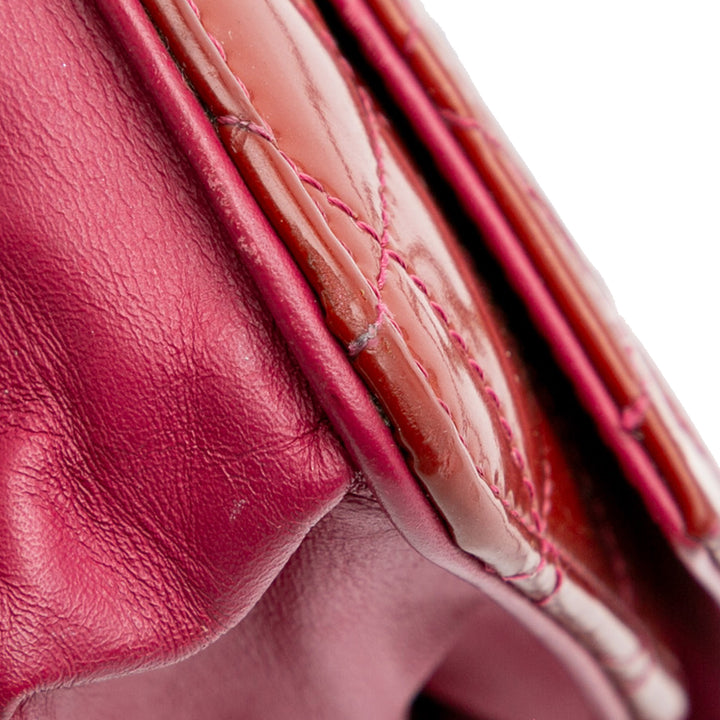 Quilted Patent Brilliant Wallet On Chain Red - Gaby Paris