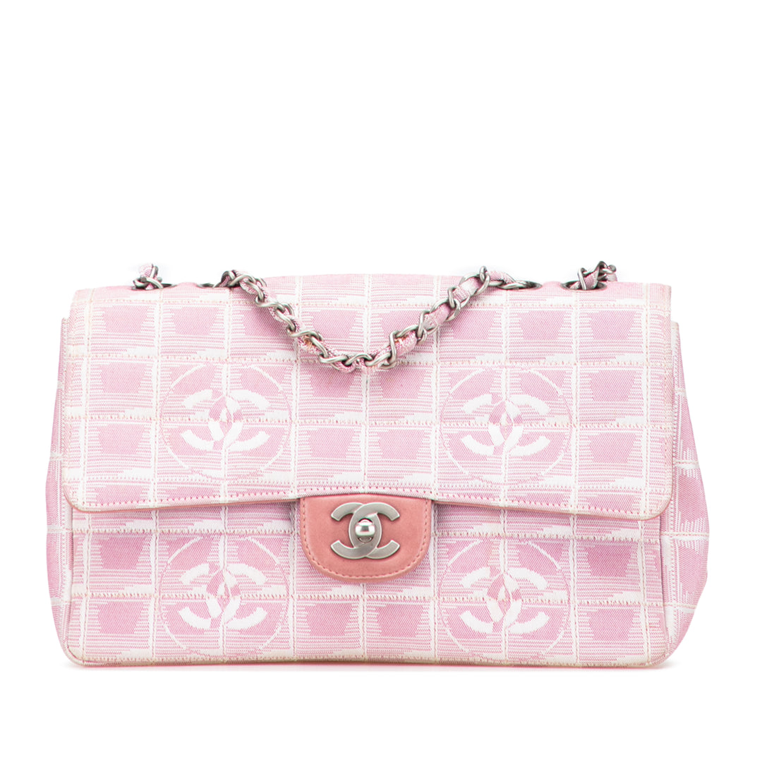 Medium New Travel Line Nylon Single Flap Pink - Gaby Paris