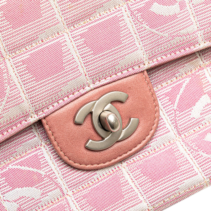 Medium New Travel Line Nylon Single Flap Pink - Gaby Paris