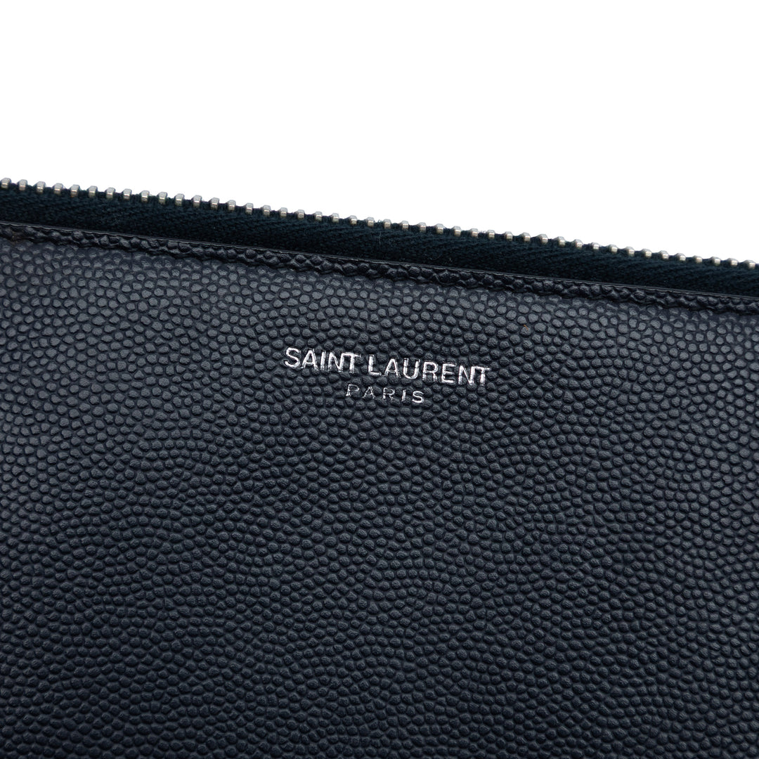 Saint Laurent Grain De Poudre Zip Document Holder