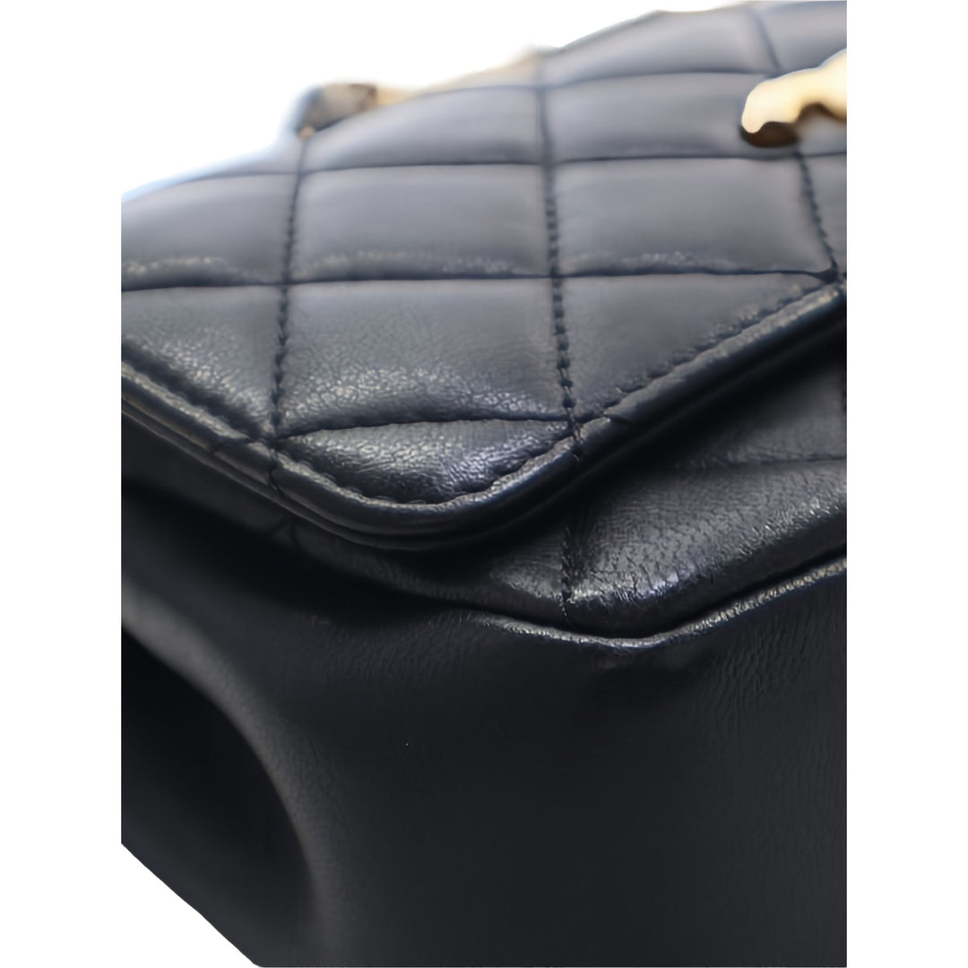 Chanel Sac bandoulière Matelassé Private Affair Camellia à rabat Petit Cuir d'agneau Noir – vue 10 – GABY PARIS