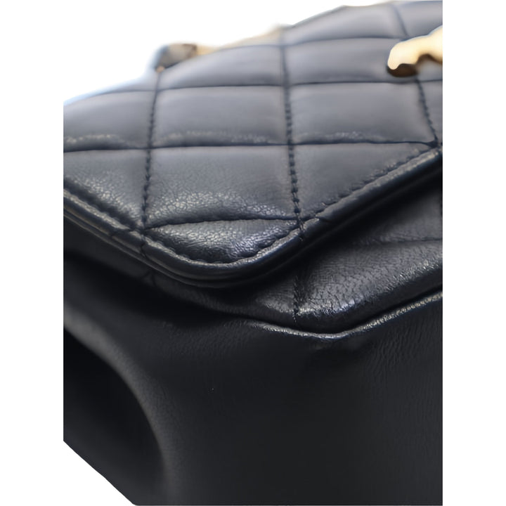Chanel Sac bandoulière Matelassé Private Affair Camellia à rabat Petit Cuir d'agneau Noir – vue 10 – GABY PARIS