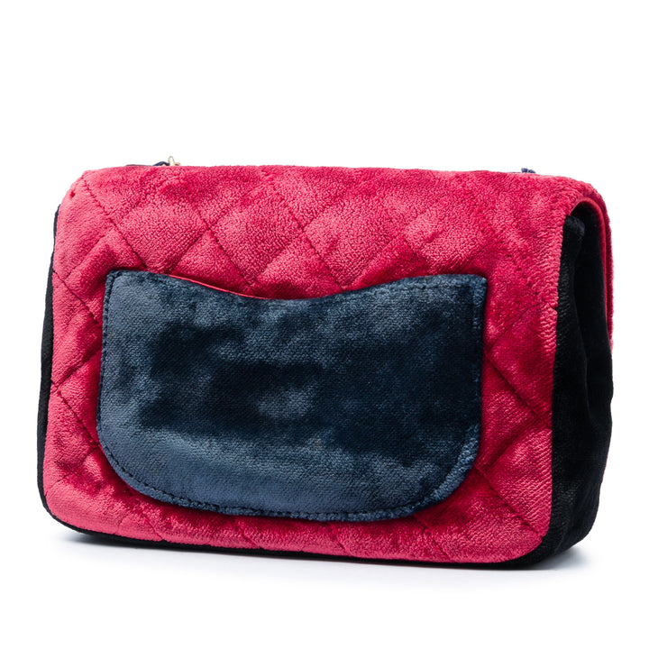 Chanel Paris Cosmopolite Tricolore Matelassé Private Affair Camellia à rabat Petit Velours