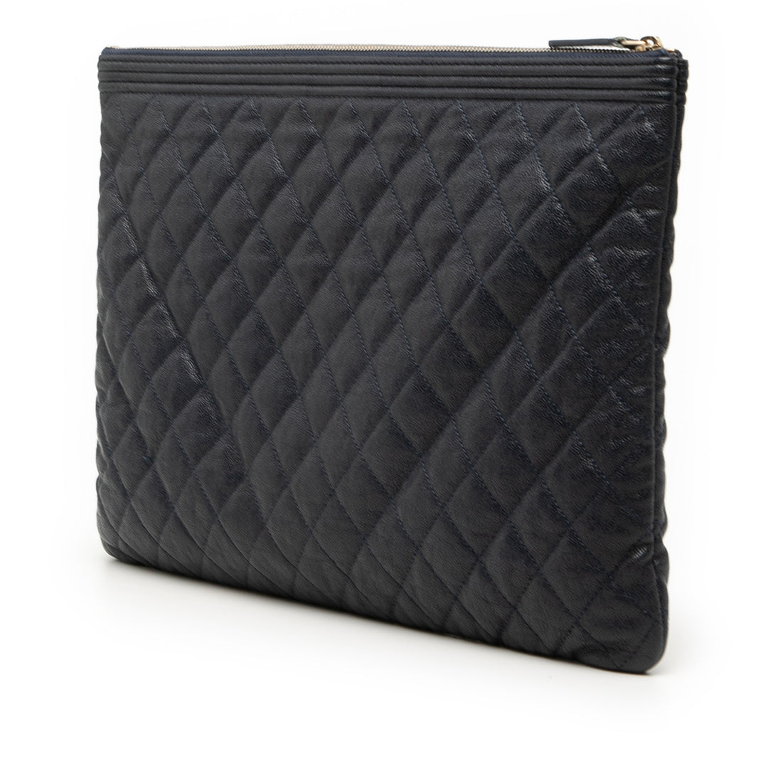 Chanel Large Matelassé Caviar Boy O Étui Pochette