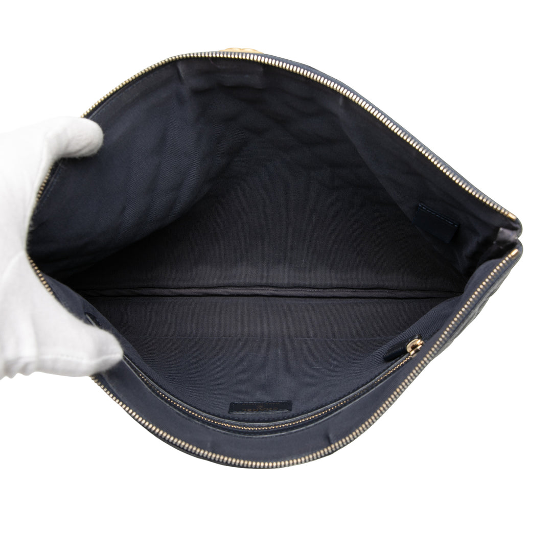 Chanel Large Matelassé Caviar Boy O Étui Pochette