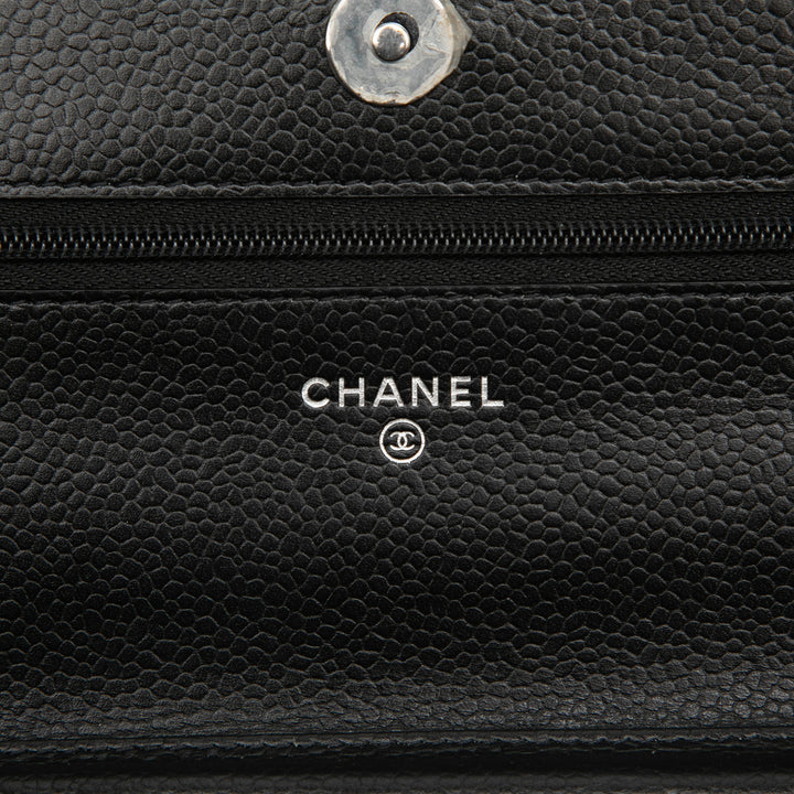 Chanel CC Matelassé Caviar Wallet on Chain