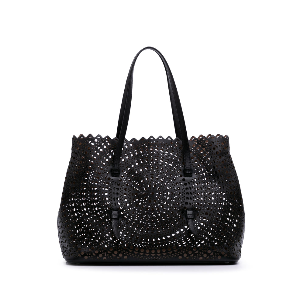 Vienne Calfskin Laser Cut Mina 32 Black - Gaby Paris