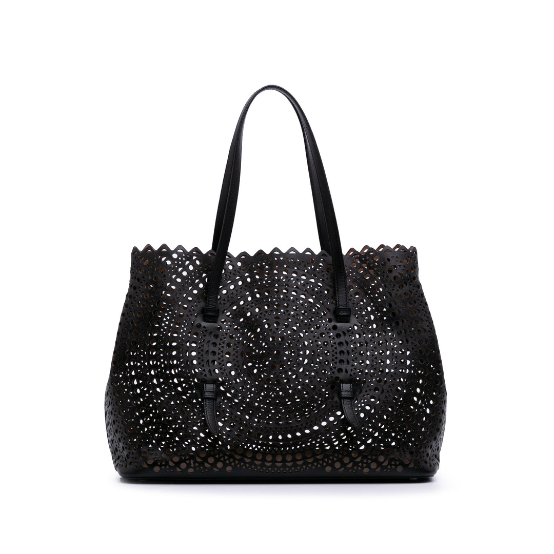 Vienne Calfskin Laser Cut Mina 32 Black - Gaby Paris