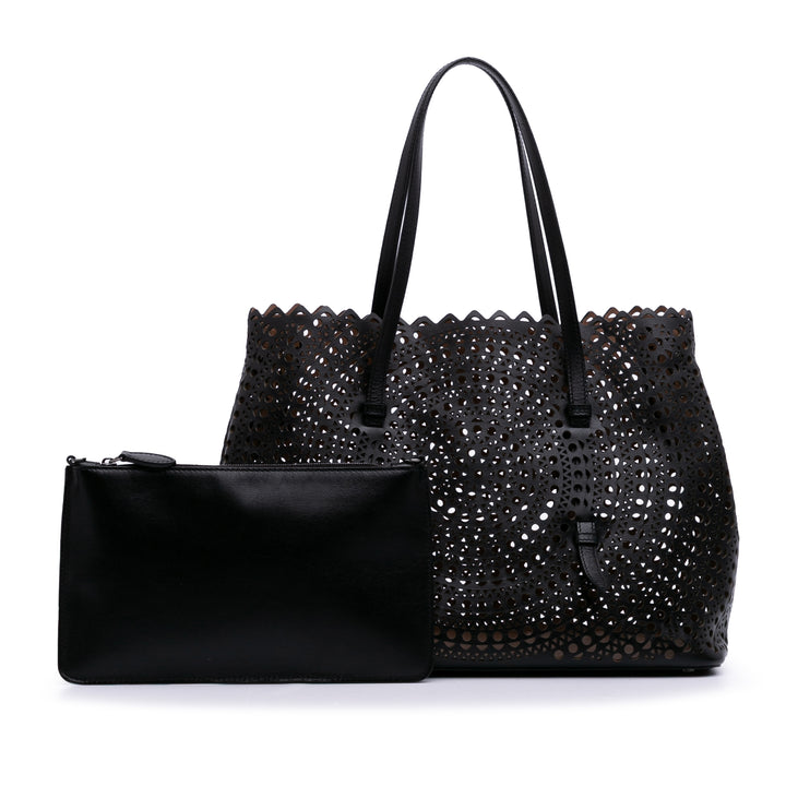 Vienne Calfskin Laser Cut Mina 32 Black - Gaby Paris