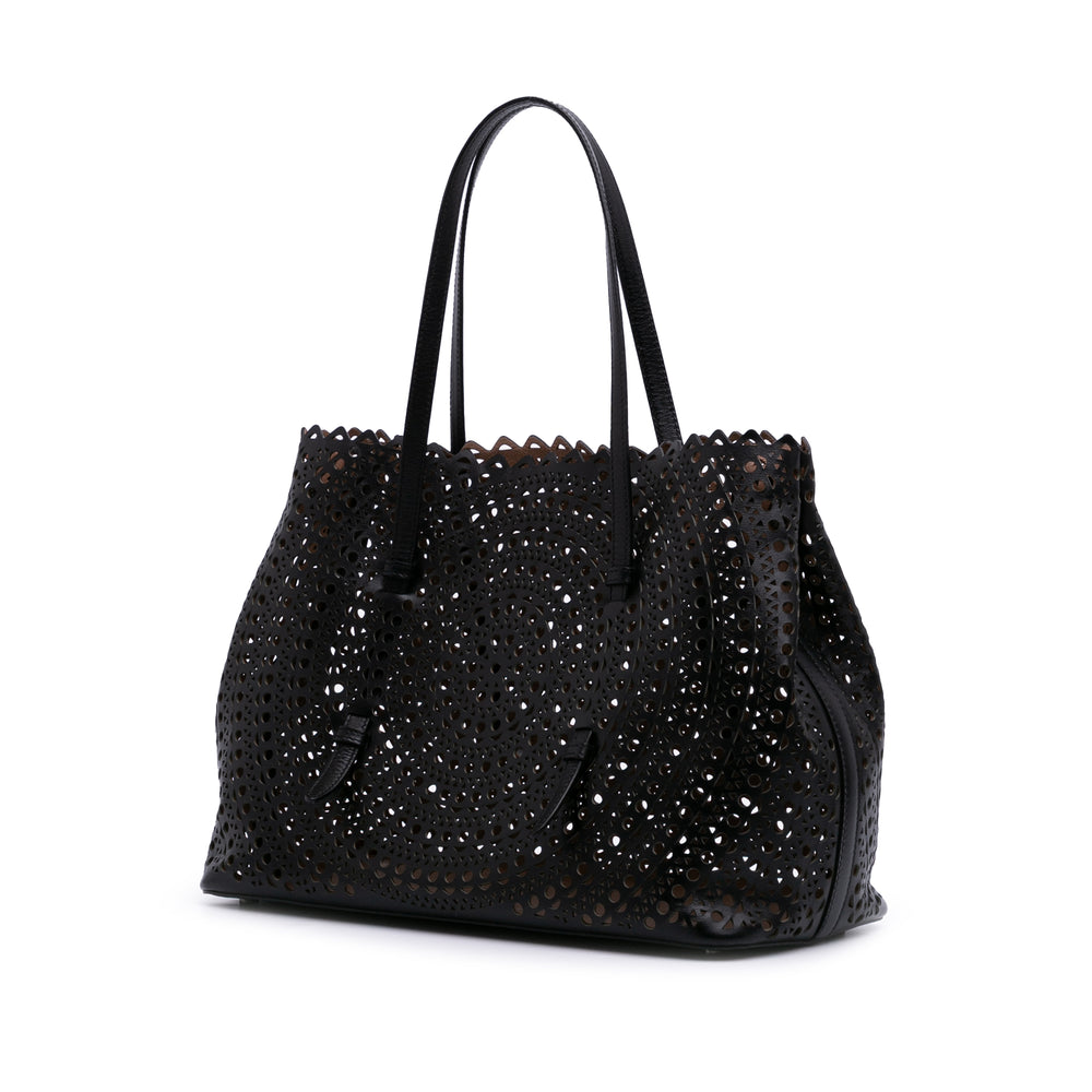 Vienne Calfskin Laser Cut Mina 32 Black - Gaby Paris