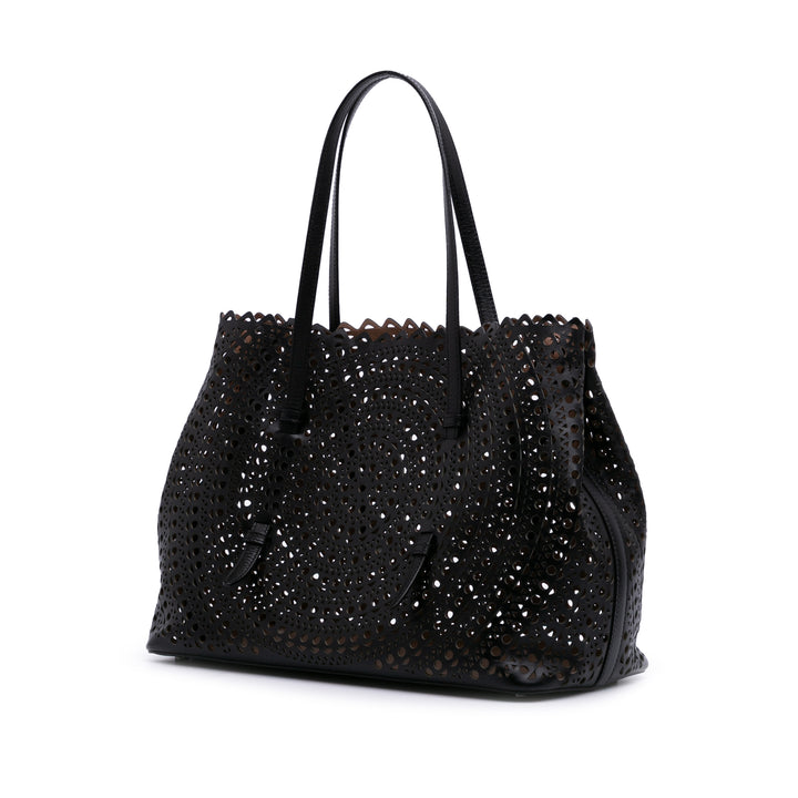 Vienne Calfskin Laser Cut Mina 32 Black - Gaby Paris