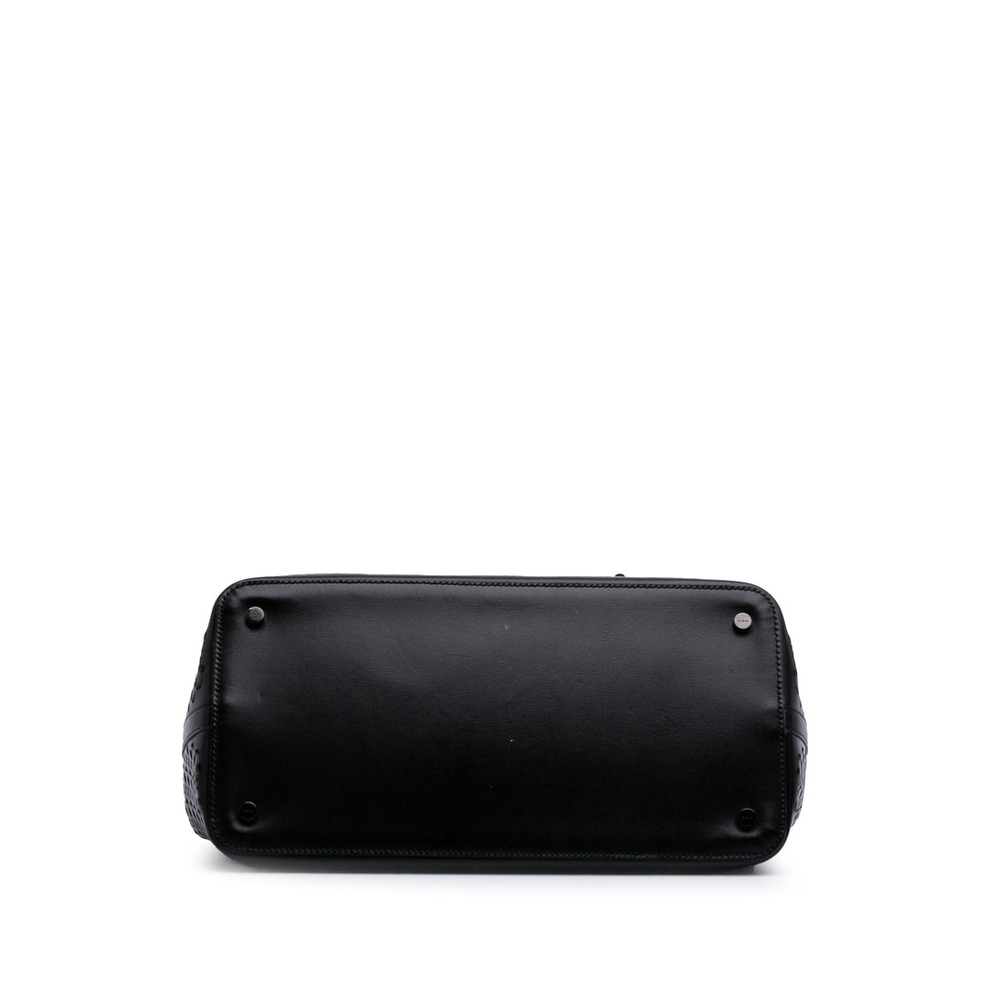 Vienne Calfskin Laser Cut Mina 32 Black - Gaby Paris