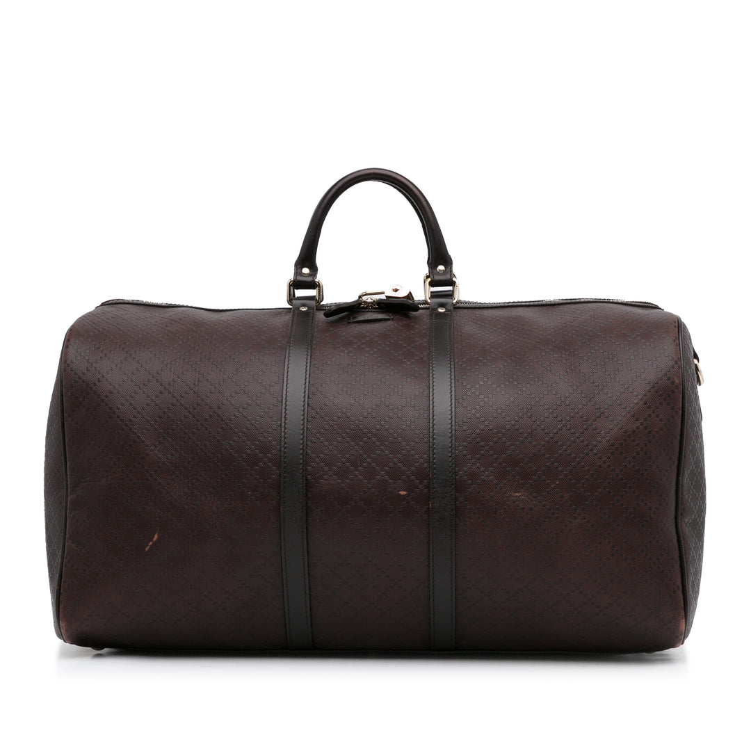 Large Diamante Bright Carry-On Duffle Bag Brown - Gaby Paris