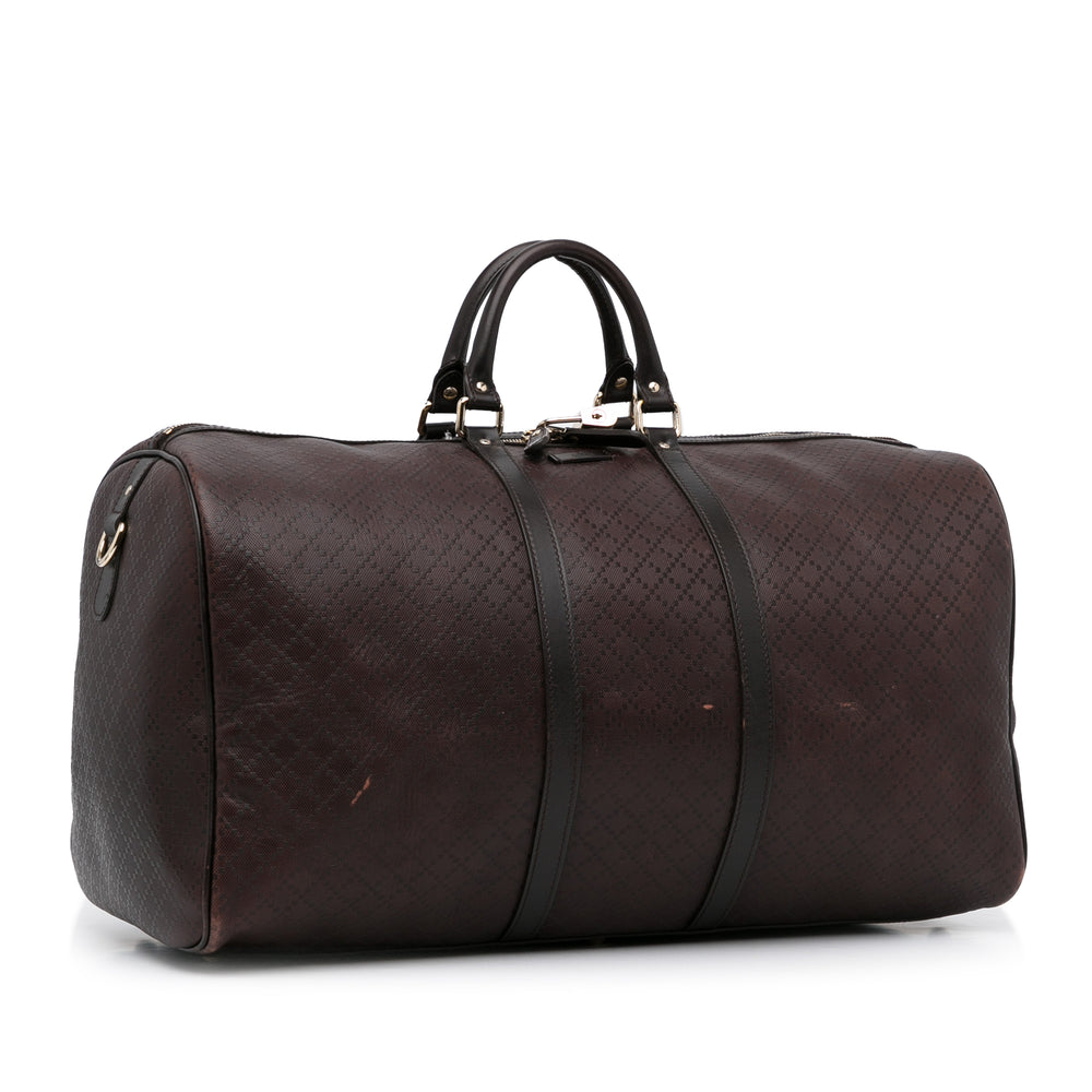 Large Diamante Bright Carry-On Duffle Bag Brown - Gaby Paris