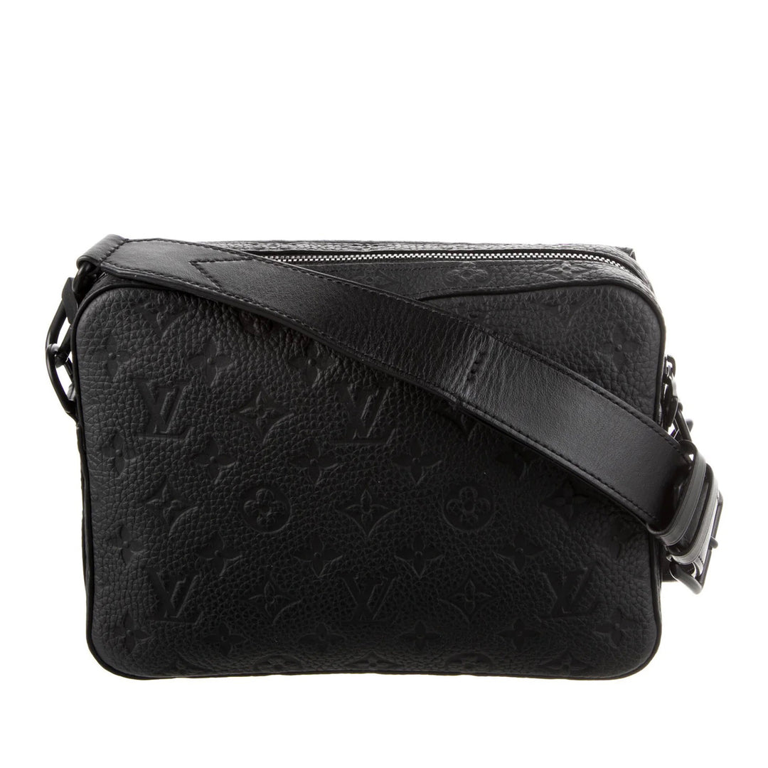 Monogram Taurillon Steamer Messenger Black - Gaby Paris