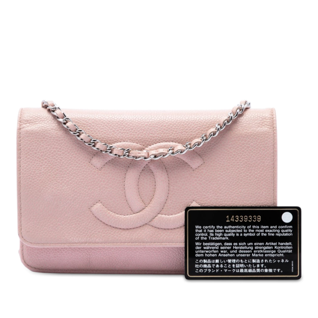 Chanel CC Wallet on Chain Cuir caviar Rose