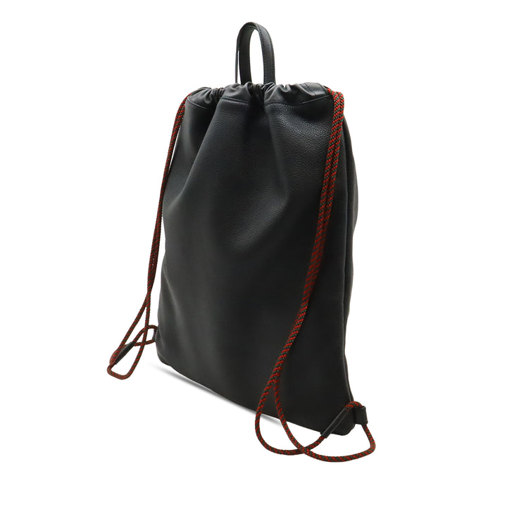 Gucci Cuir de veau grainé Web Logo Drawstring Sac à dos
