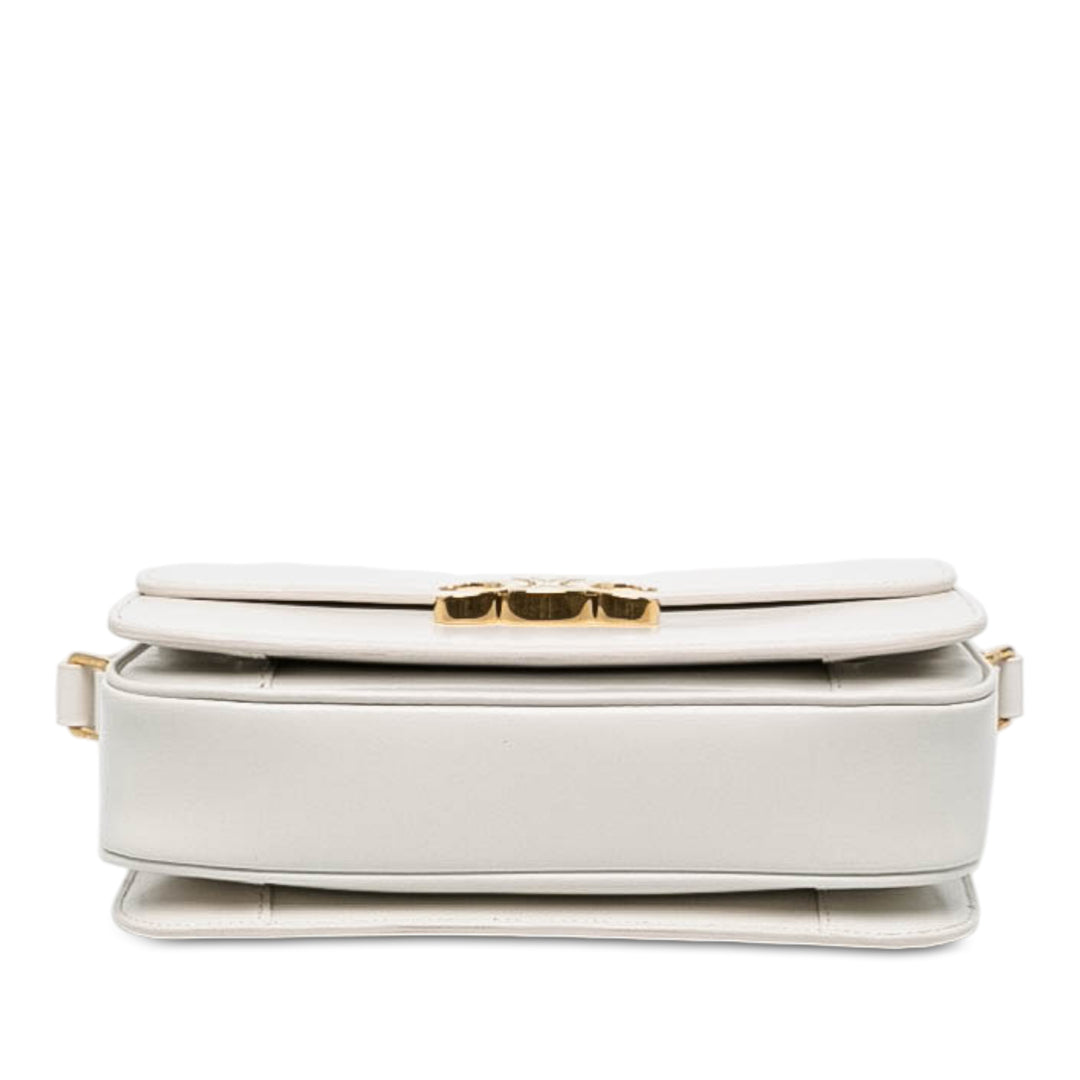 Celine Classique brillant Triomphe Sac Cuir de veau Blanc – vue 3 – GABY PARIS