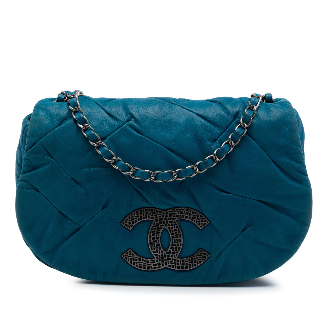 Chanel Iridescent Cuir de veau East Glint à rabat